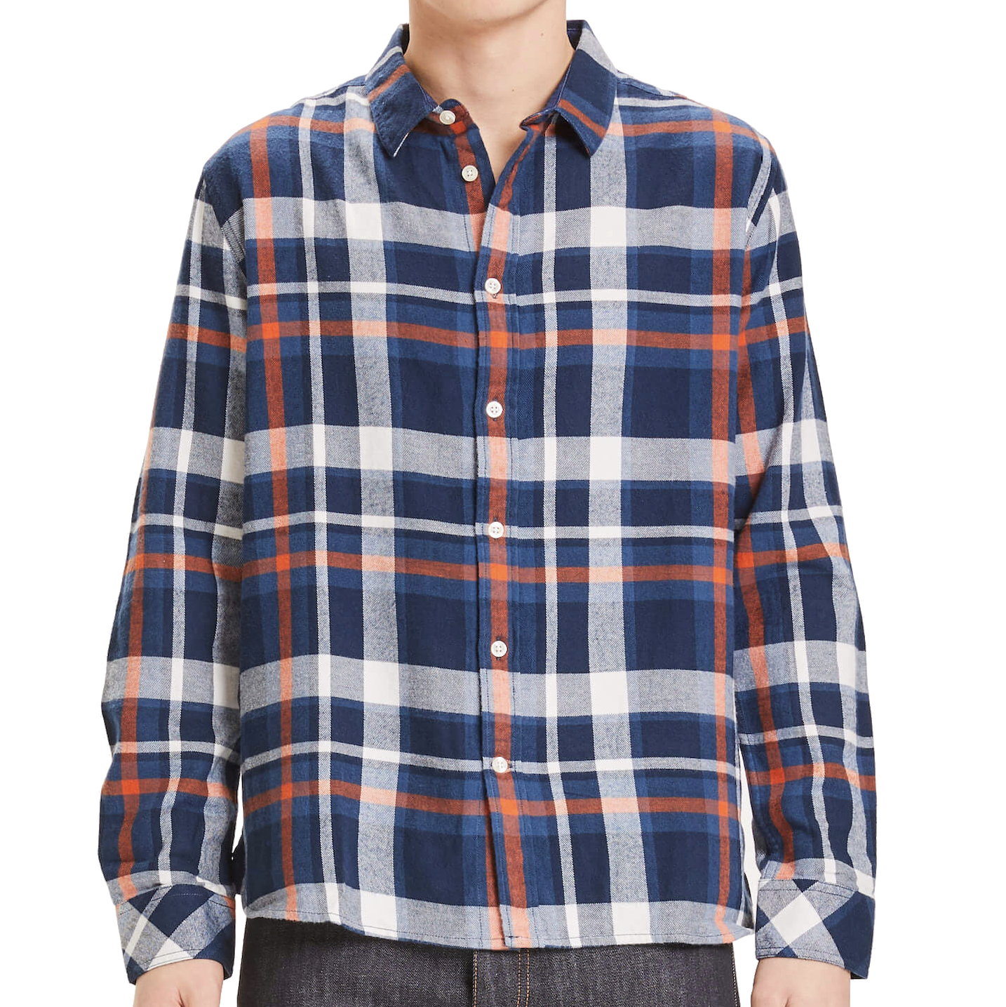 KnowledgeCotton Apparel Knowledge, Larch casual flannel, total eclipse, XL