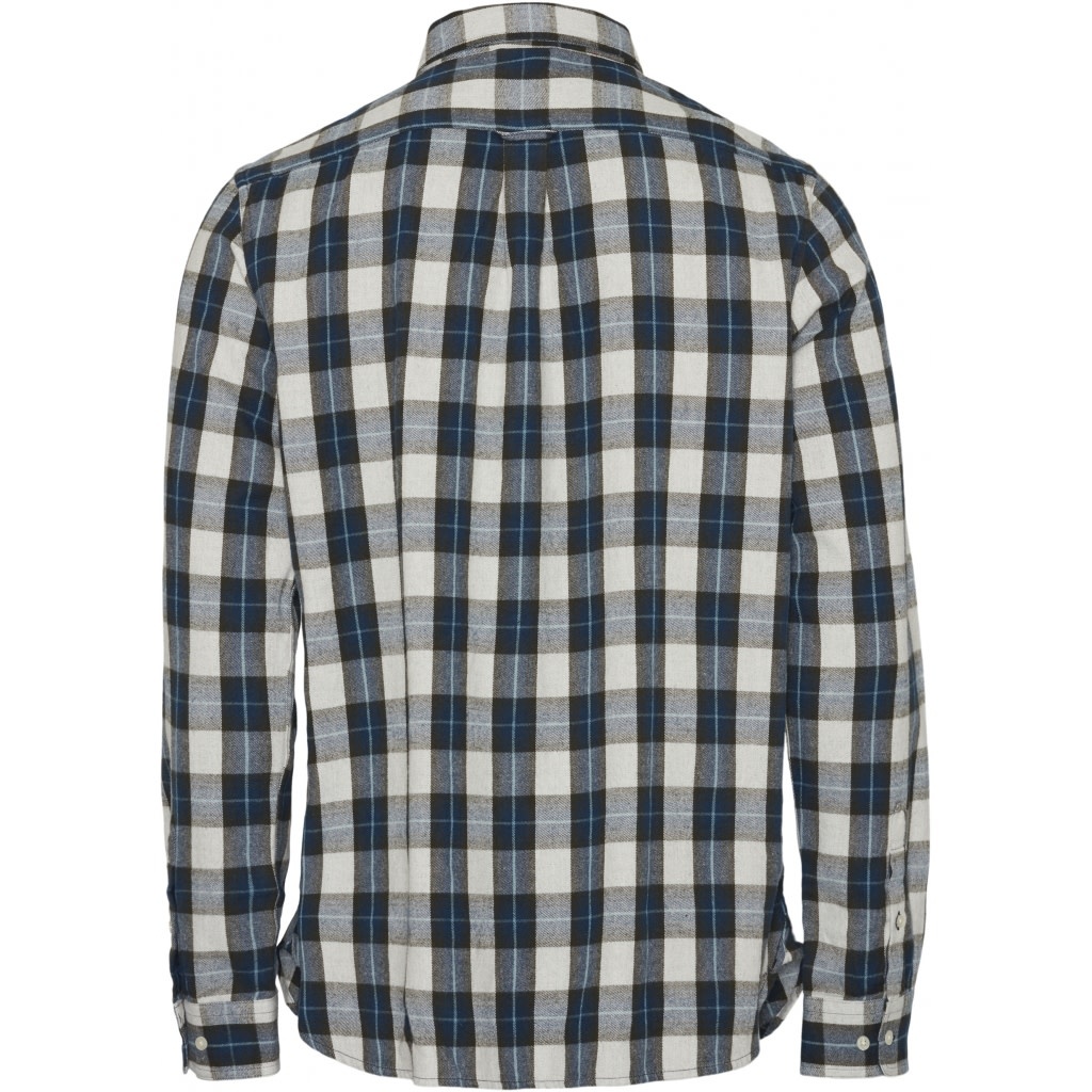 KnowledgeCotton Apparel Knowledge, Larch casual flannel, total eclipse, L