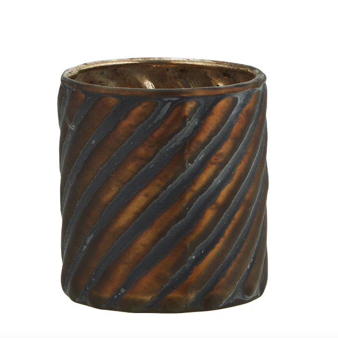 Madam Stoltz Madam Stoltz, Glass votive with stripes