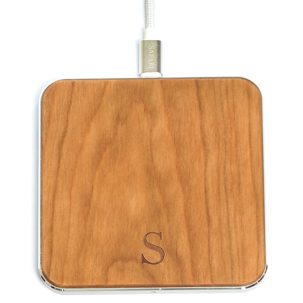 Safari Safari Selection, Wireless Charger, Square Wood, cherry