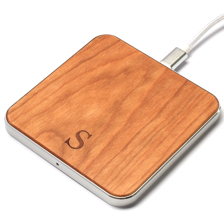 Safari Safari Selection, Wireless Charger, Square Wood, cherry