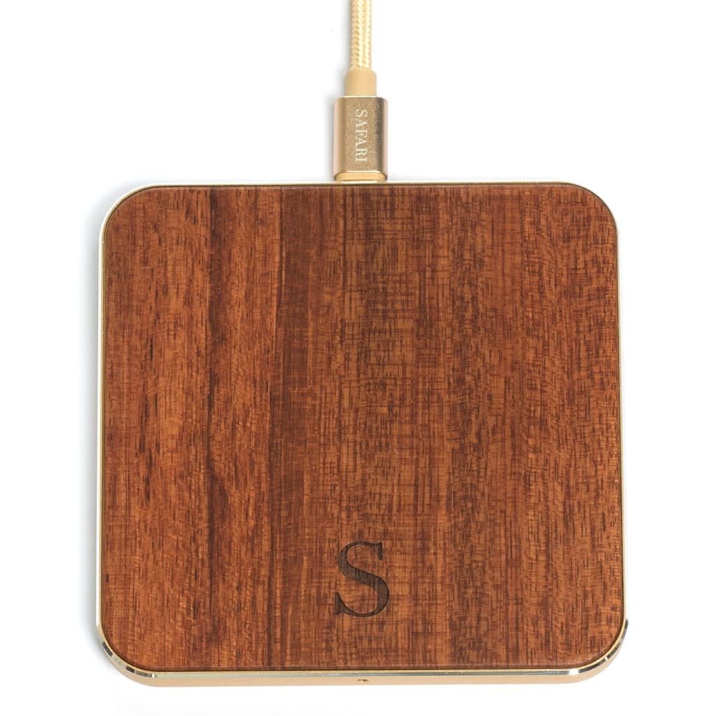 Safari Safari Selection, Wireless Charger, Square Wood, rosewood