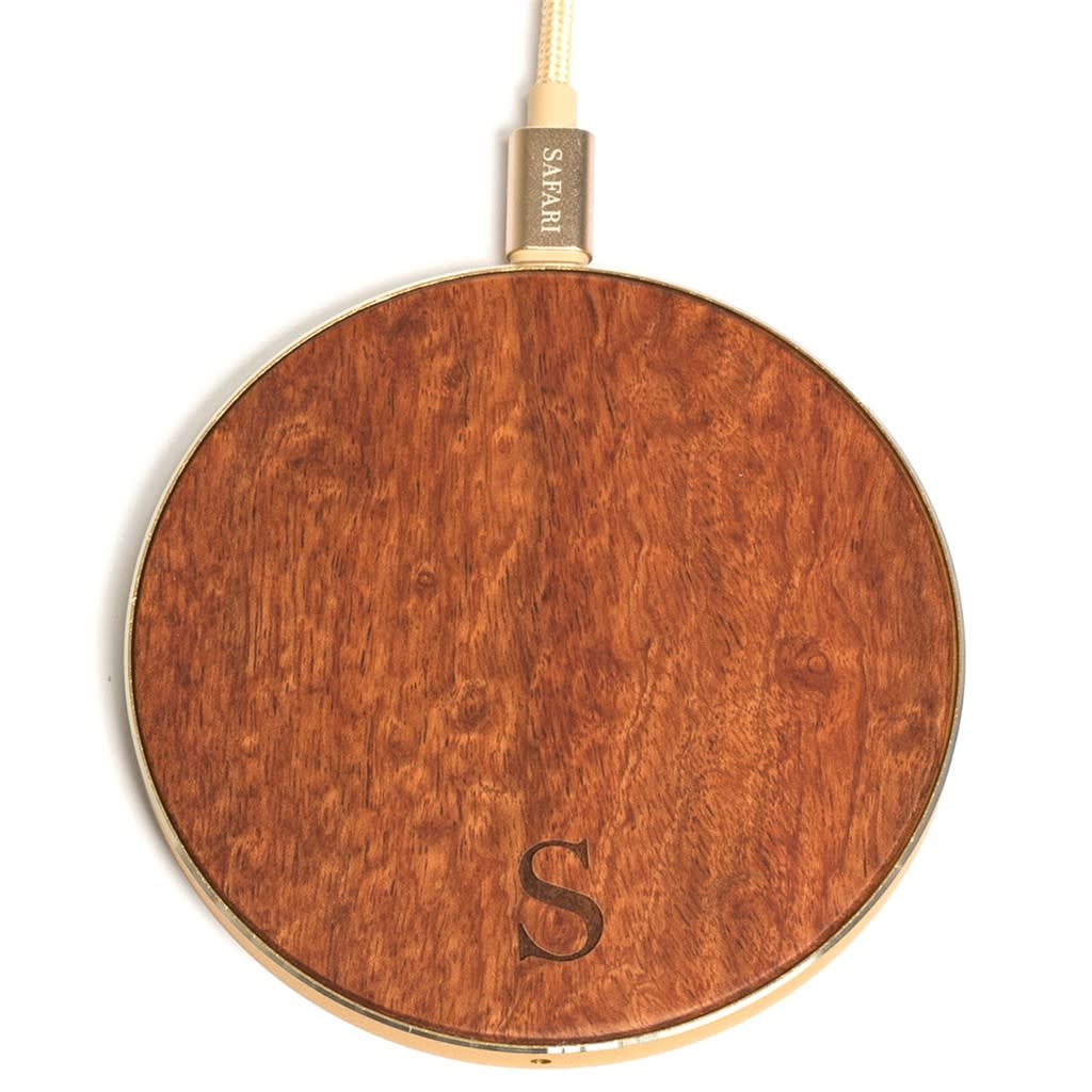 Safari Safari Selection, Wireless Charger, Circle Wood, rosewood