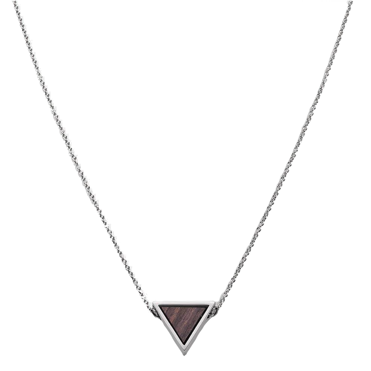 Kerbholz Kerbholz, Triangle Necklace, Sandalwood, silver
