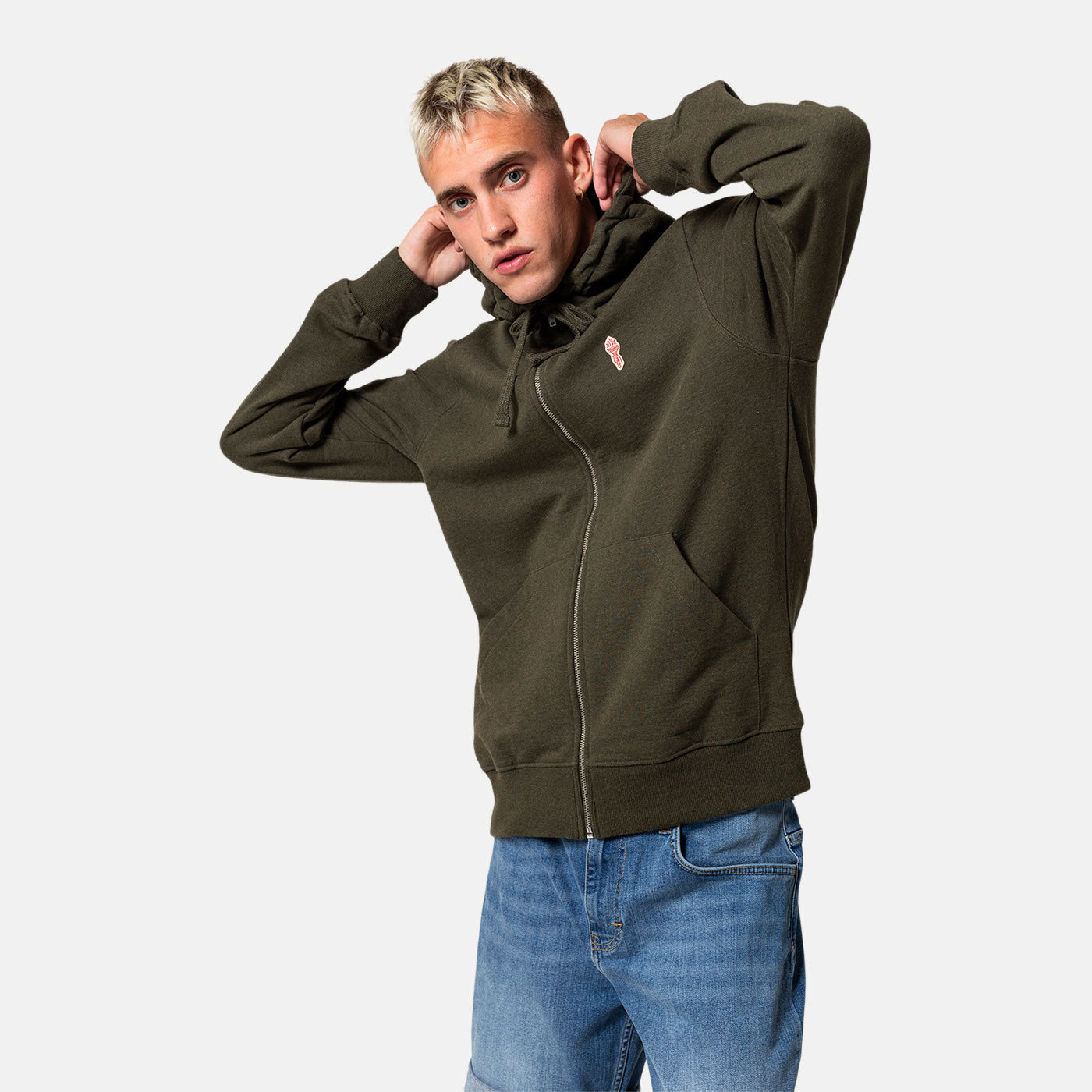 RVLT RVLT, 2057 Zip Hoodie, army-mel, M