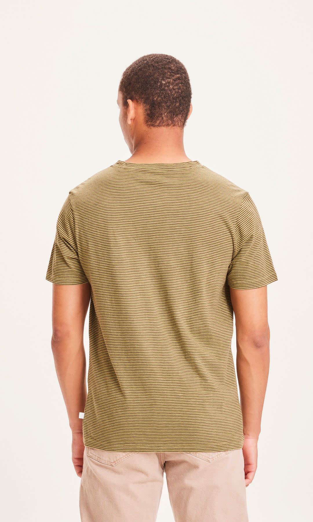 KnowledgeCotton Apparel KnowledgeCotton, Alder Striped Tee, sage, XL