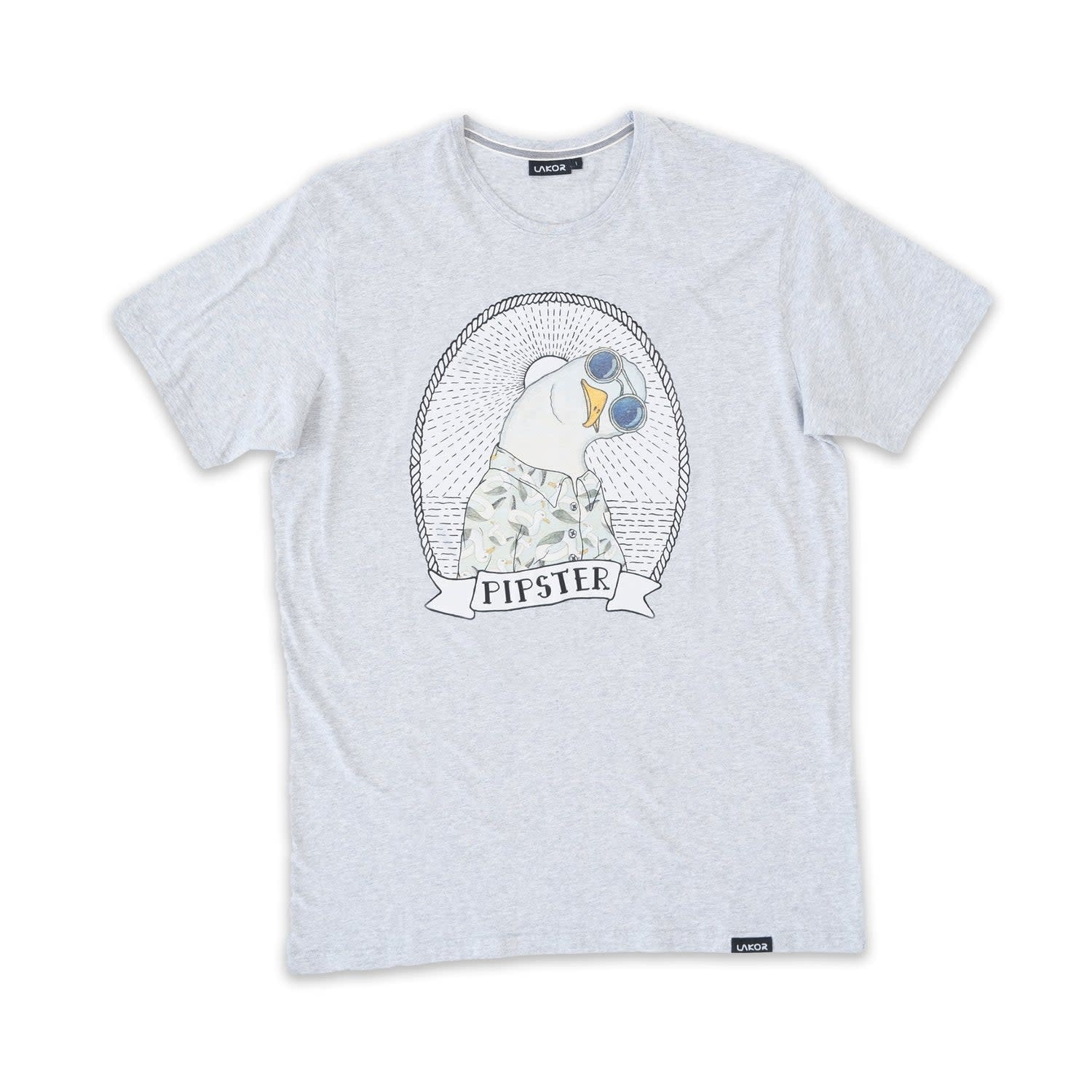 Lakor Lakor, Seagull Pipster Tee, light grey mel., XL