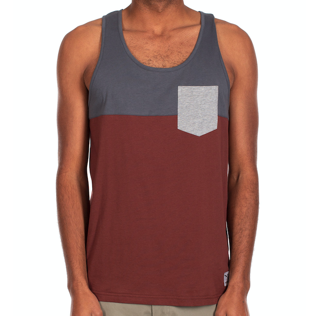 Iriedaily Iriedaily, Block Pocket Tank, dark rum, S