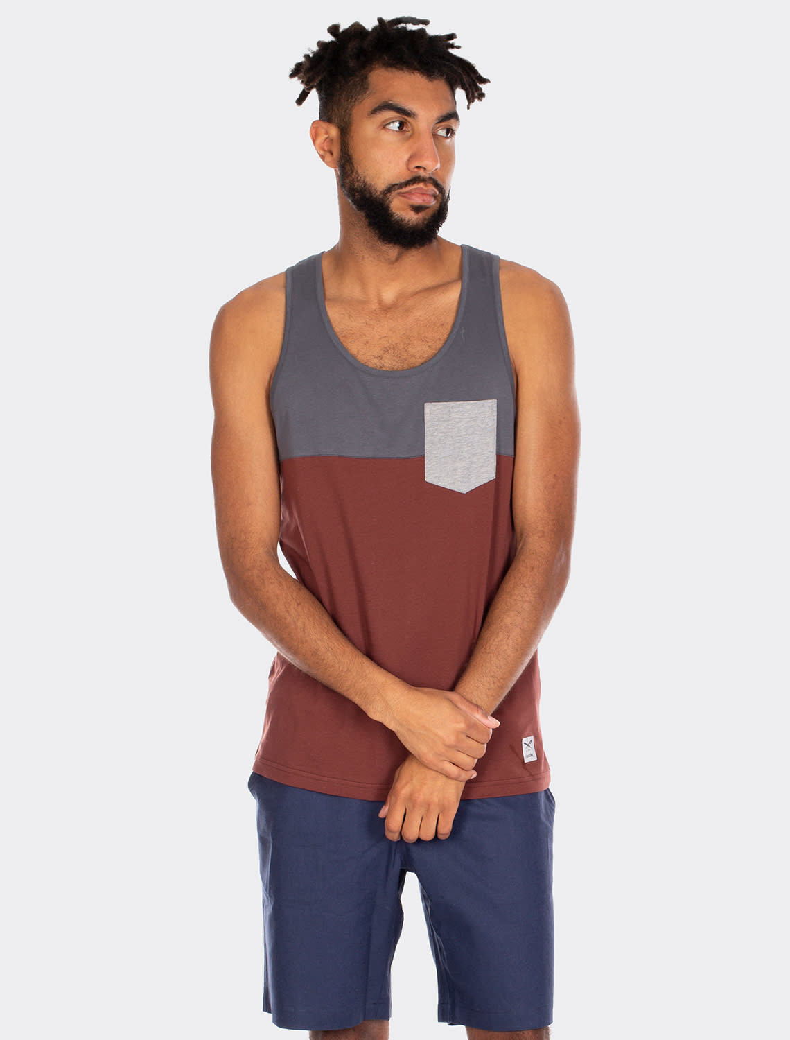 Iriedaily Iriedaily, Block Pocket Tank, dark rum, S