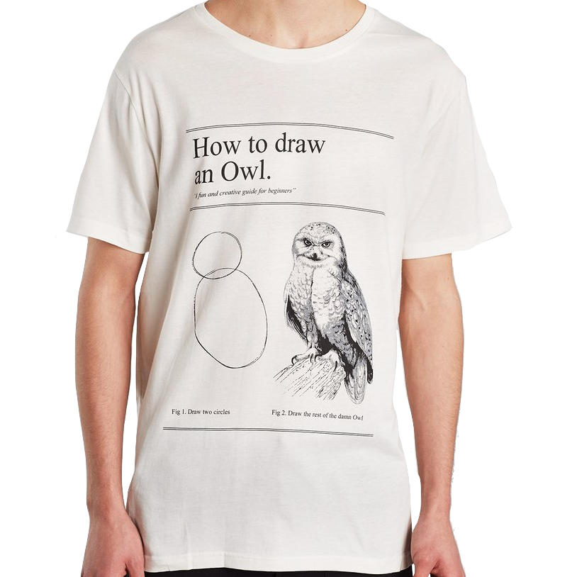 Dedicated Dedicated, Stockholm Draw Owl, whisper white, XL