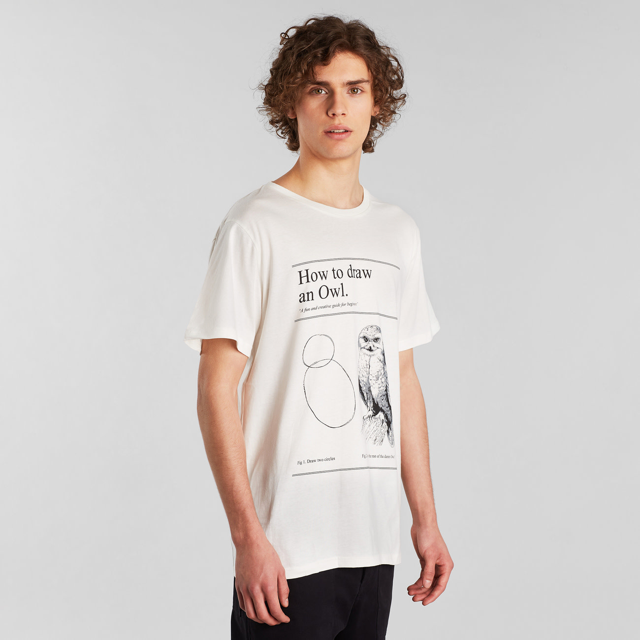 Dedicated Dedicated, Stockholm Draw Owl, whisper white, XL