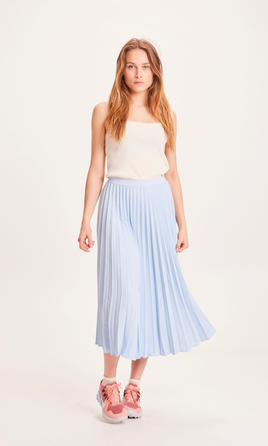 KnowledgeCotton Apparel KnowledgeCotton, Daffodil Pleated Midi Skirt, chambray blue, S