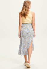 KnowledgeCotton Apparel KnowledgeCotton, Flower Print Skirt, chambray blue, M