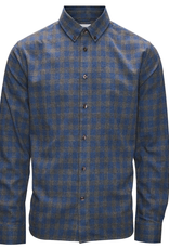 KnowledgeCotton Apparel KnowledgeCotton, Larch Checked Shirt, dark grey melange, M