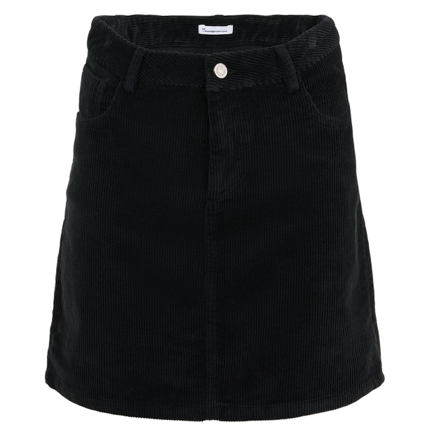 KnowledgeCotton Apparel KnowledgeCotton, Stretched 8-wales cord skirt, black jet, XS