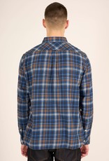 KnowledgeCotton Apparel KnowledgeCotton, Big checked flannel relaxed fit shirt, estate blue, M