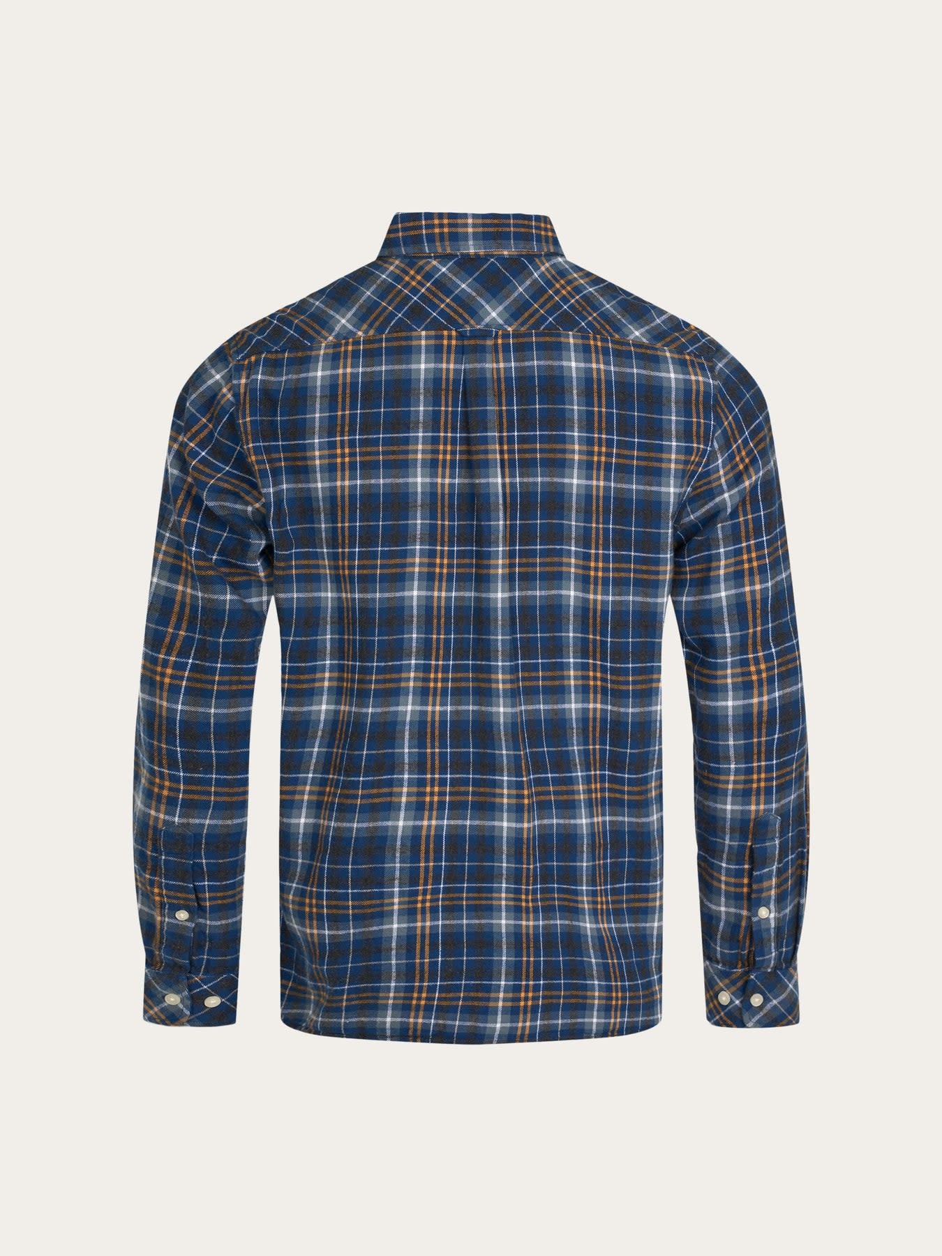 KnowledgeCotton Apparel KnowledgeCotton, Big checked flannel relaxed fit shirt, estate blue, L