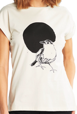 Dedicated Dedicated, T-Shirt Visby Stina Bird Circle, oat white, L