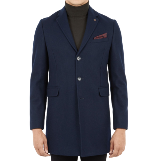 Ben Sherman, Covert Coat, Navy Blazer, M