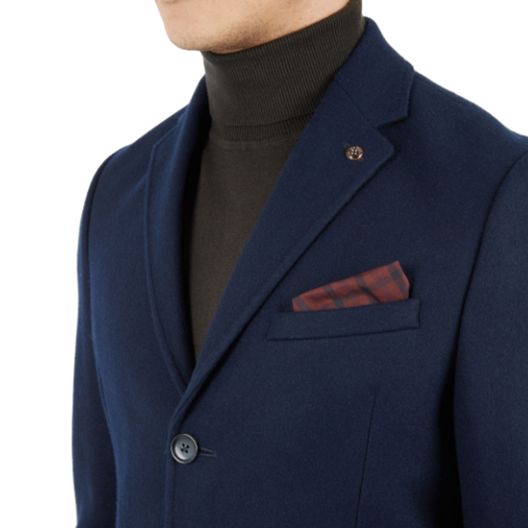 Ben Sherman, Covert Coat, Navy Blazer, M