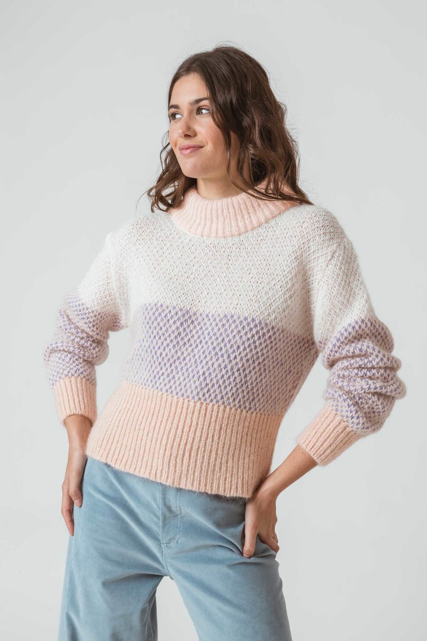 Skunkfunk Skfk, Nortza sweater, light pink and violet, L (42)