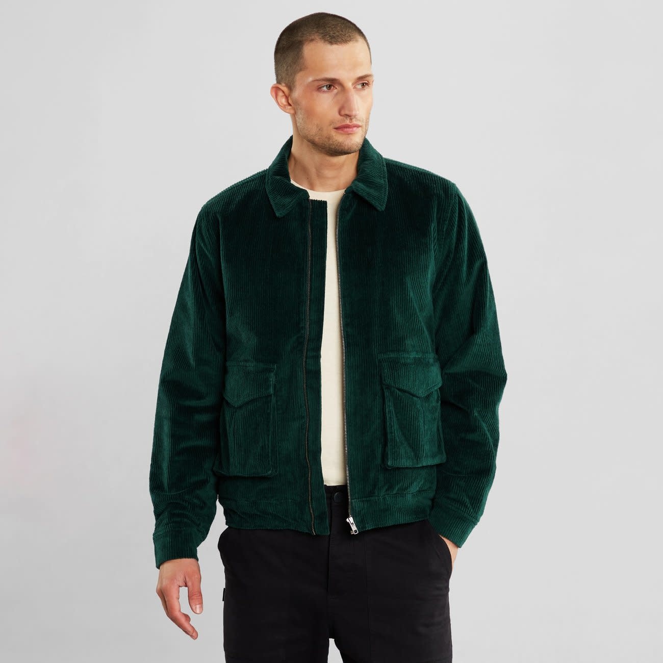 Dedicated Dedicated, Padded Jacket Corduroy, dark green, L