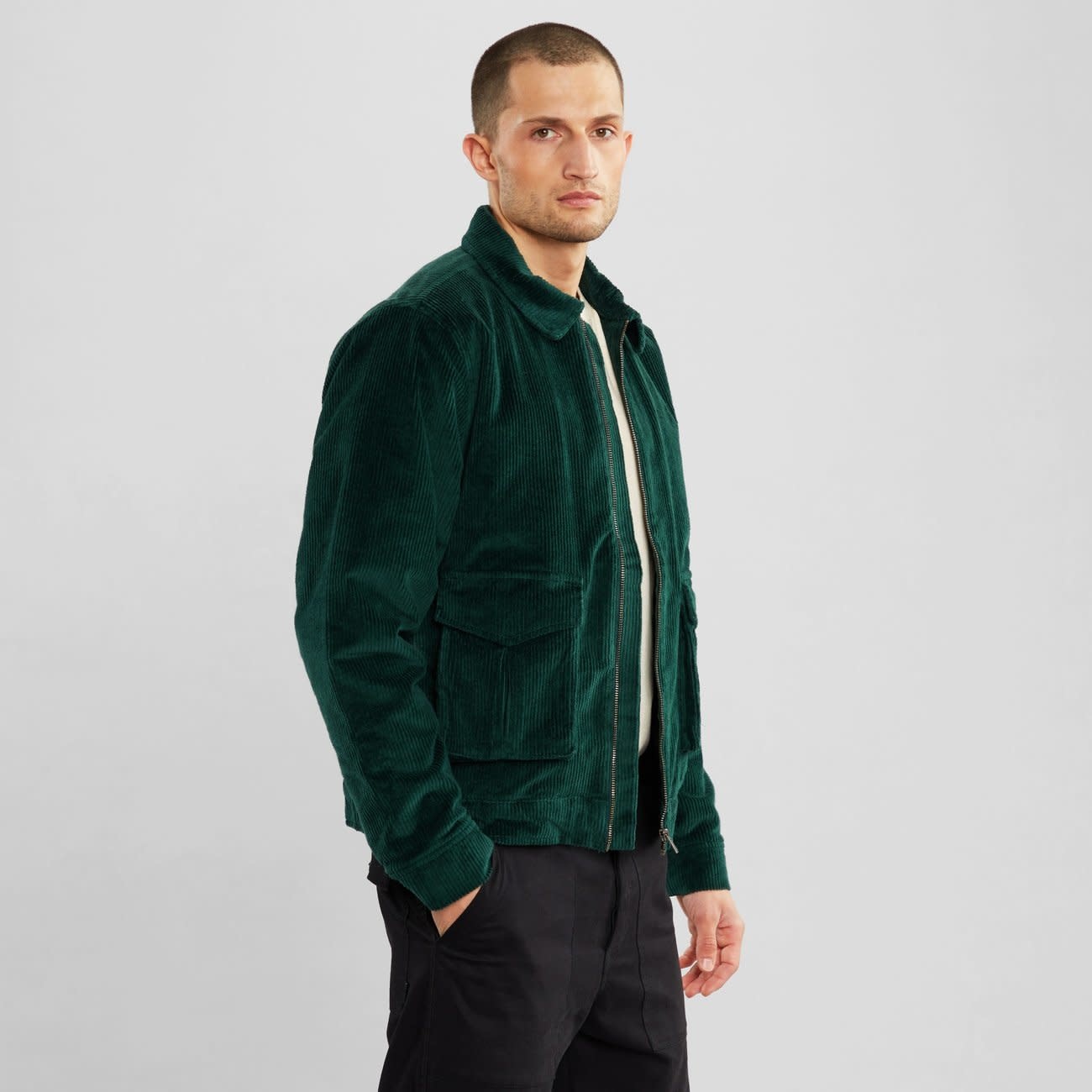 Dedicated Dedicated, Padded Jacket Corduroy, dark green, L