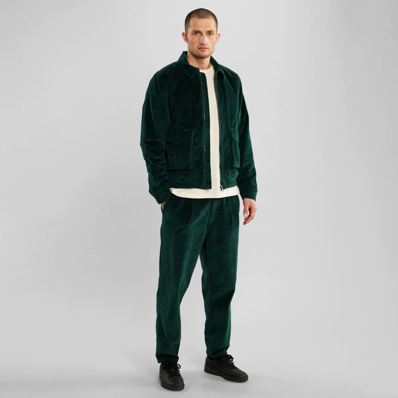 Dedicated Dedicated, Padded Jacket Corduroy, dark green, L