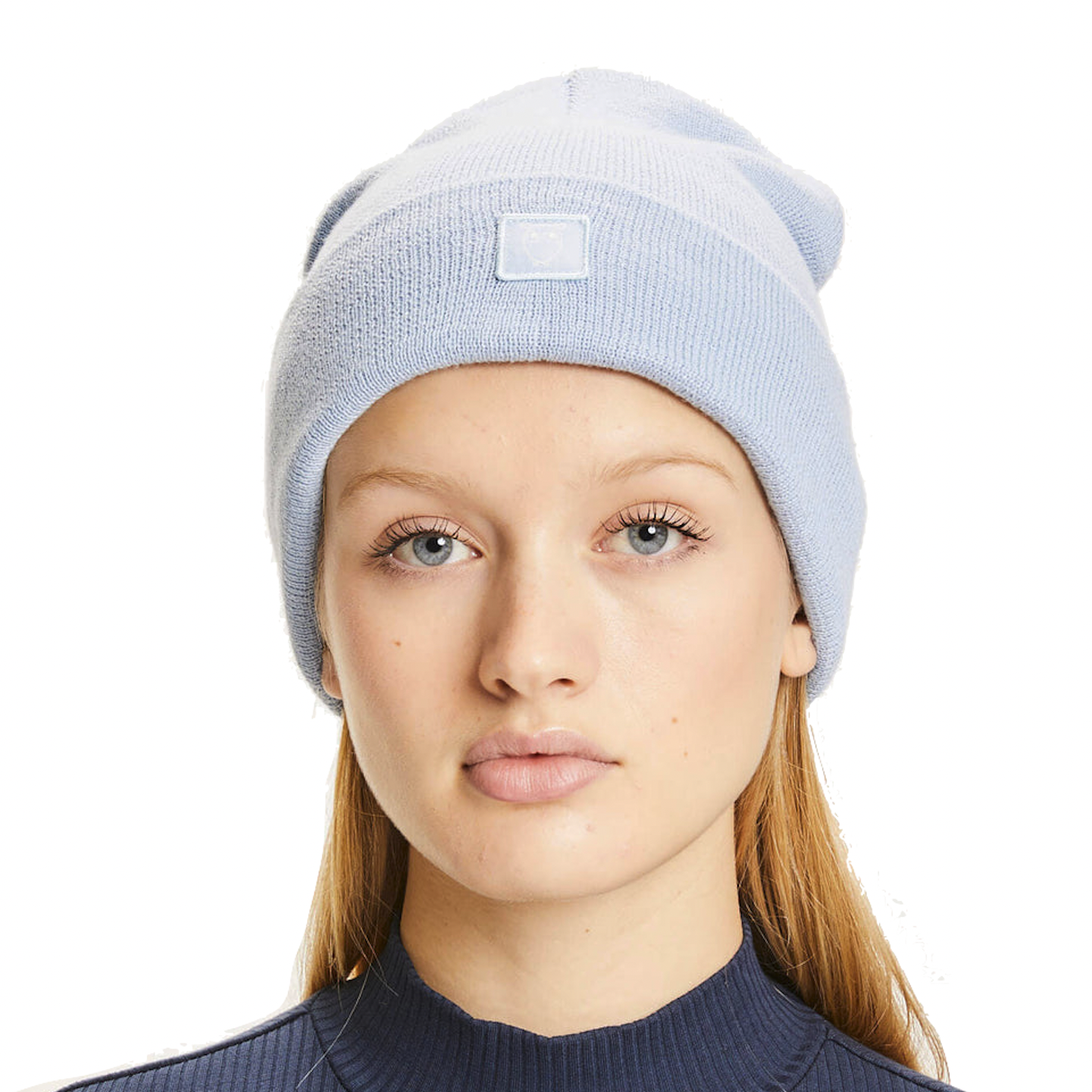 KnowledgeCotton Apparel KnowledgeCotton, Leaf Milano Stitch Beanie, blue fog