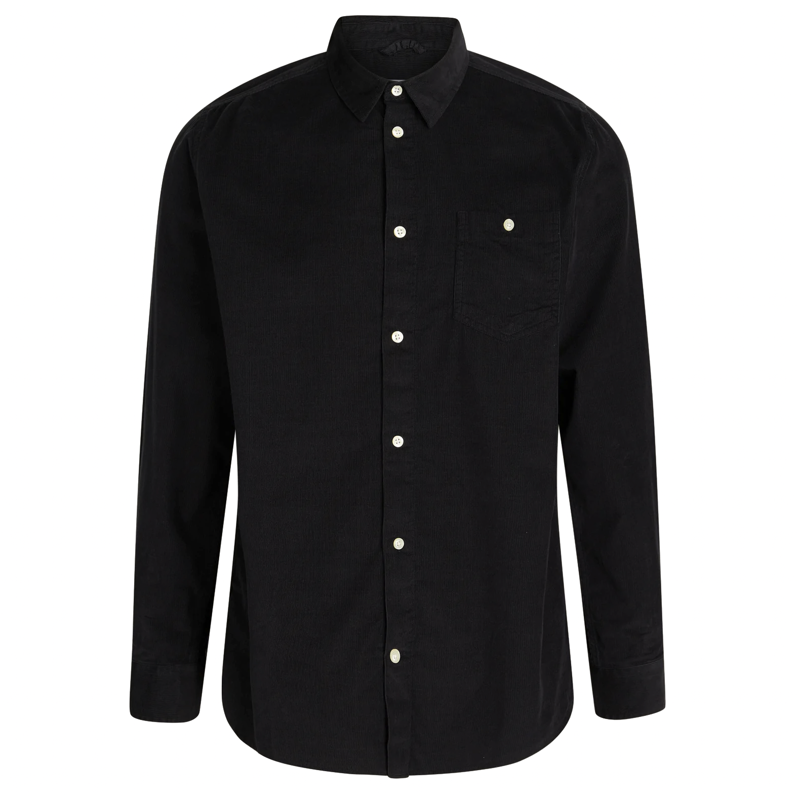 KnowledgeCotton Apparel KnowledgeCotton, Corduroy custom fit shirt, black jet, XL