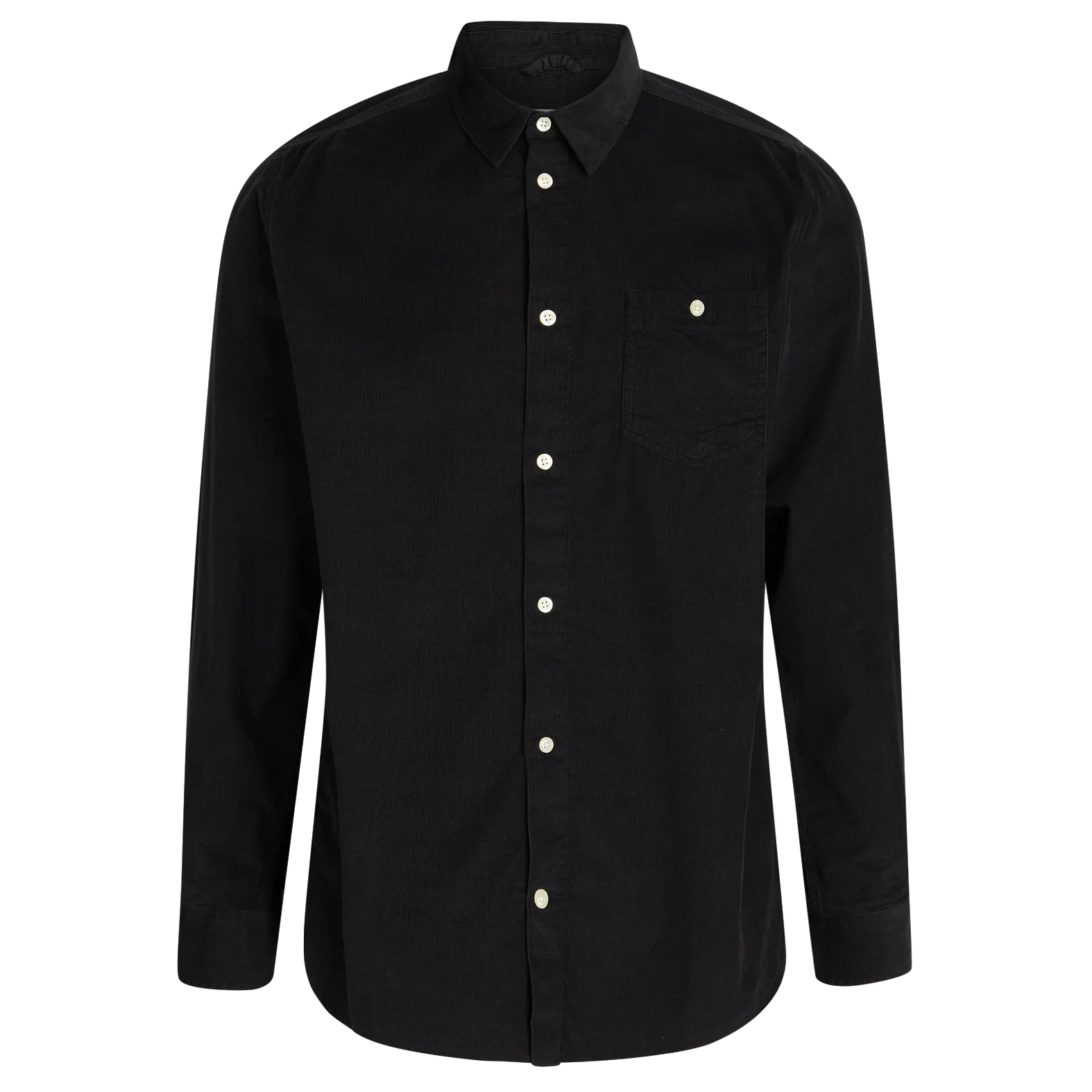 KnowledgeCotton Apparel KnowledgeCotton, Corduroy custom fit shirt, black jet, L