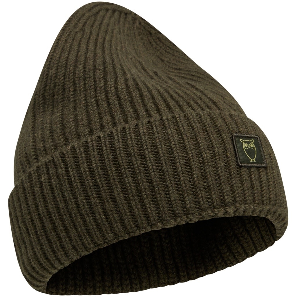 KnowledgeCotton Apparel KnowledgeCotton,  Wool Rib Beanie, forrest night