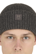 KnowledgeCotton Apparel KnowledgeCotton,  Wool Rib low Beanie, dark grey