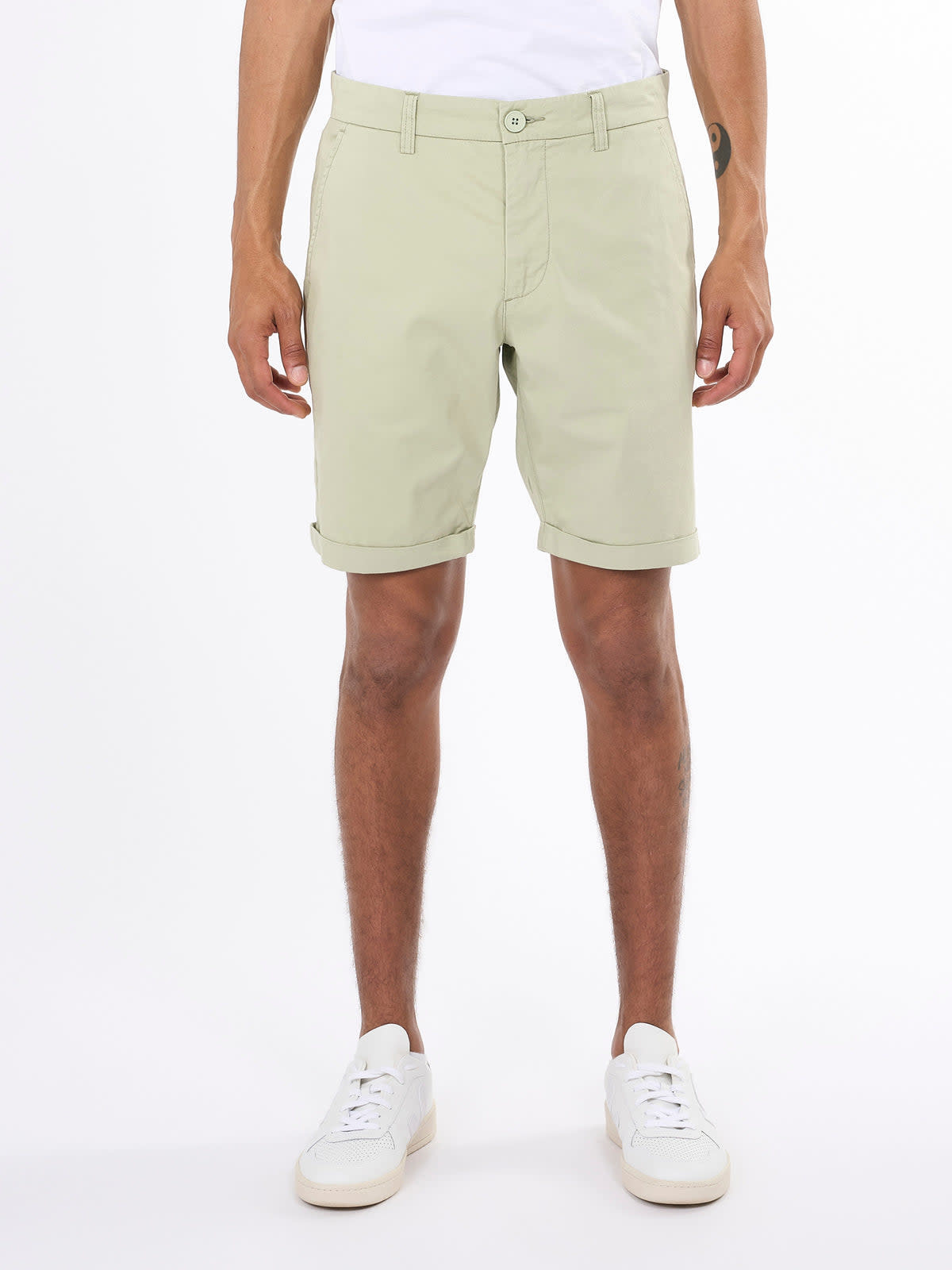 KnowledgeCotton Apparel KnowledgeCotton, Chino Poplin Shorts, swamp, 34