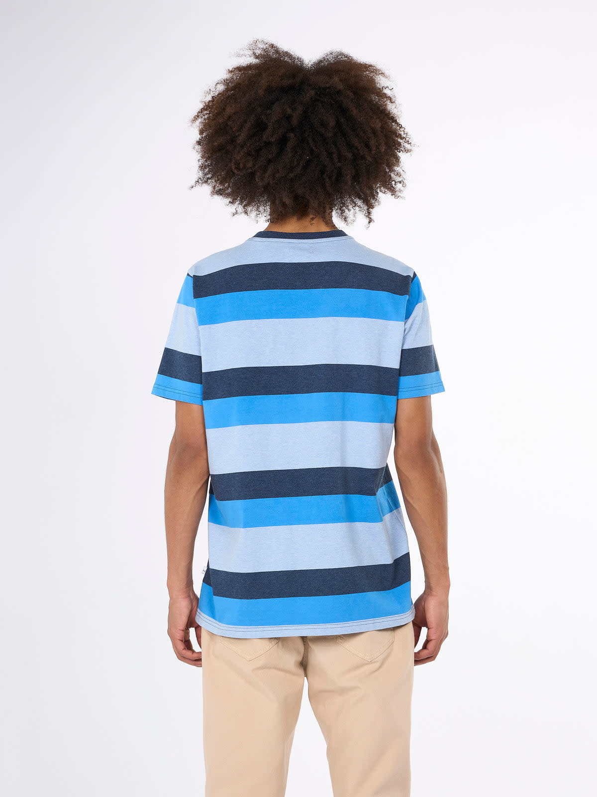 KnowledgeCotton Apparel KnowledgeCotton, Block Striped T-Shirt, campanula, XL