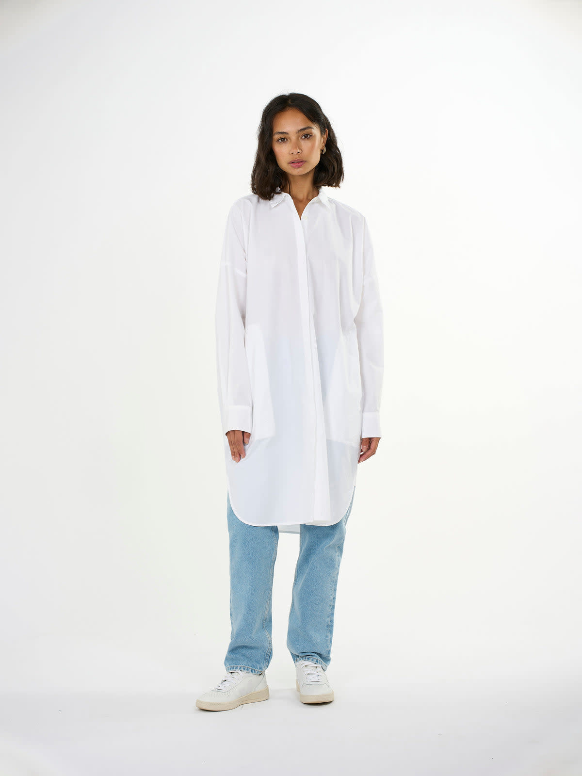 KnowledgeCotton Apparel KnowledgeCotton, Poplin Shirt Dress, bright white, M