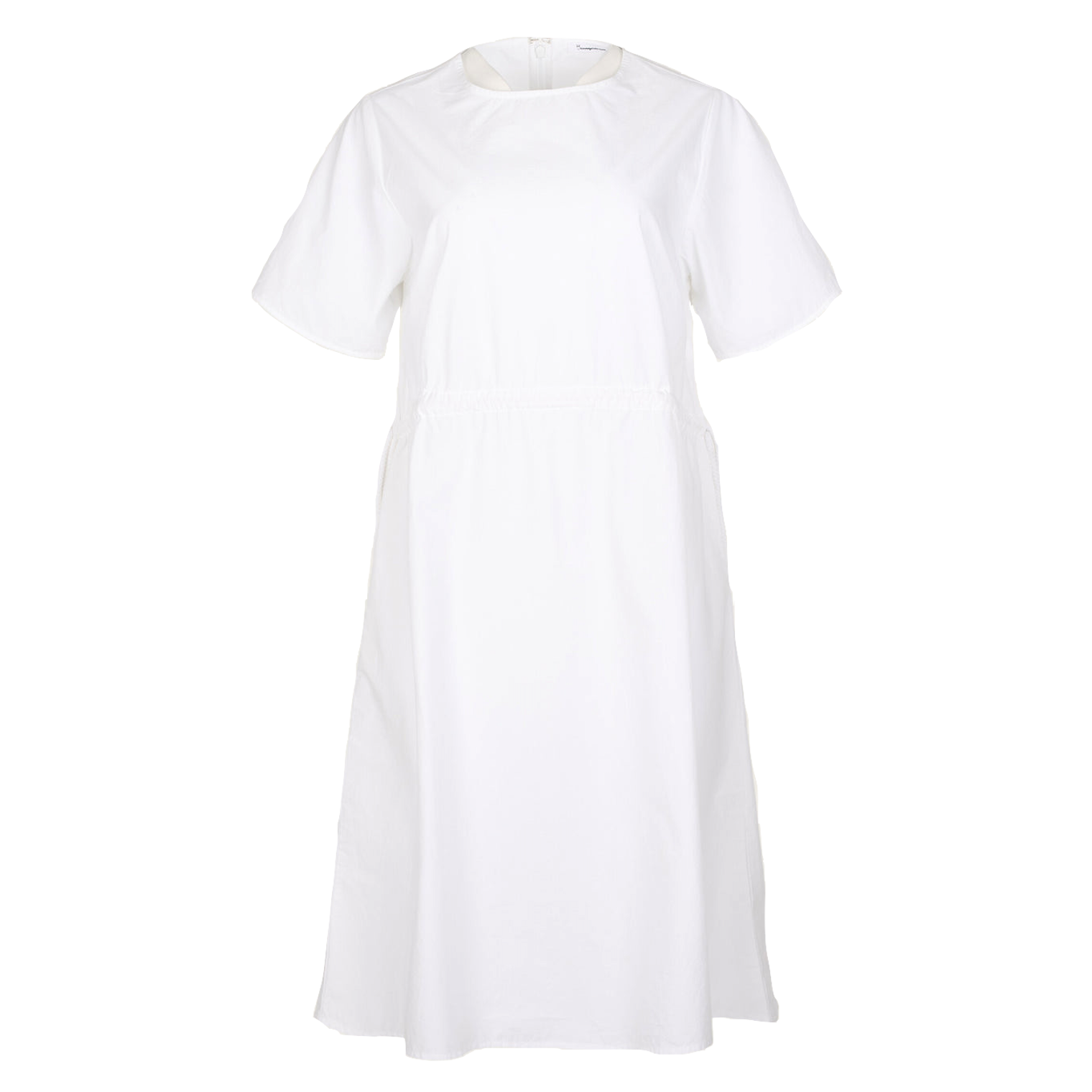 KnowledgeCotton Apparel KnowledgeCotton, Poplin O-Neck ss Dress, bright white, L