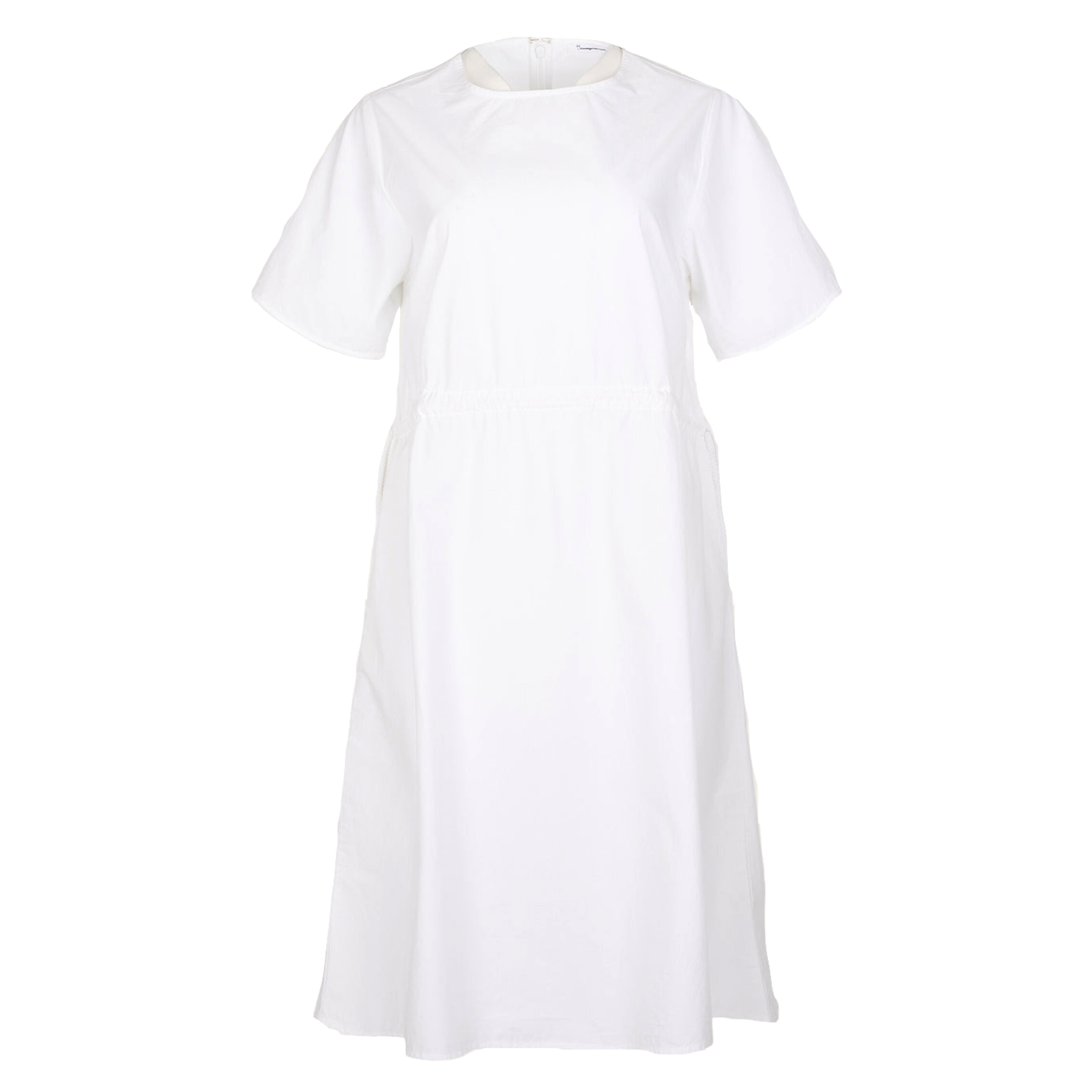 KnowledgeCotton Apparel KnowledgeCotton, Poplin O-Neck ss Dress, bright white, M