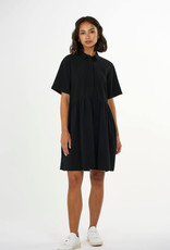 KnowledgeCotton Apparel KnowledgeCotton, Seersucker short shirt Dress, black jet, L