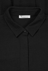 KnowledgeCotton Apparel KnowledgeCotton, Seersucker short shirt Dress, black jet, L