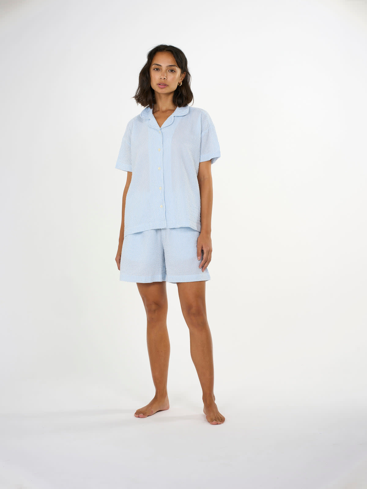 KnowledgeCotton Apparel KnowledgeCotton, set short, blue fog, L