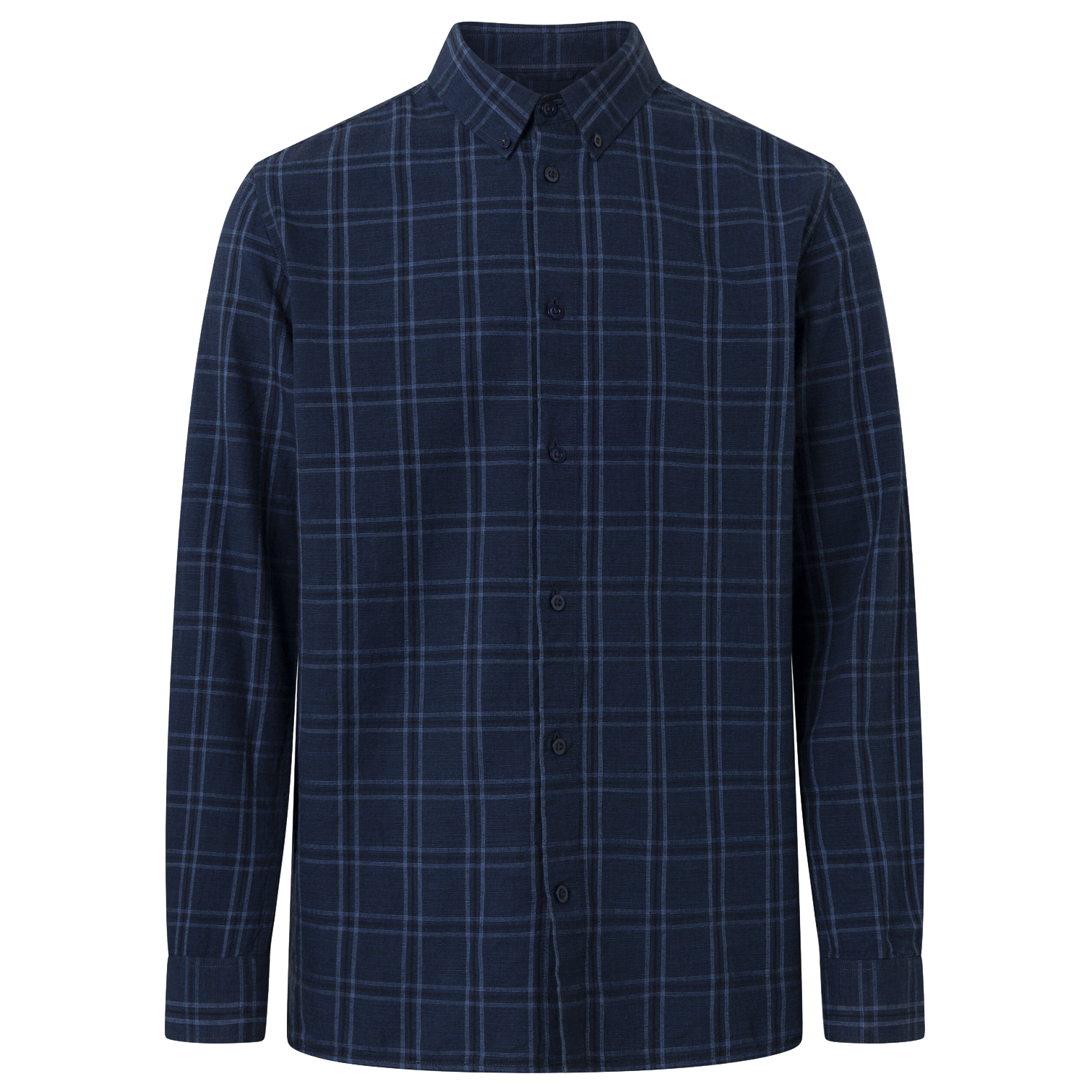 KnowledgeCotton Apparel KnowledgeCotton, Costum Checked Linen, navy check, XL