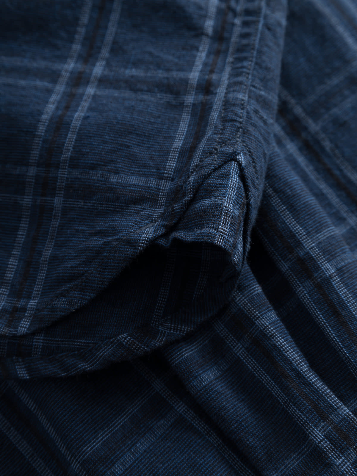 KnowledgeCotton Apparel KnowledgeCotton, Costum Checked Linen, navy check, XL