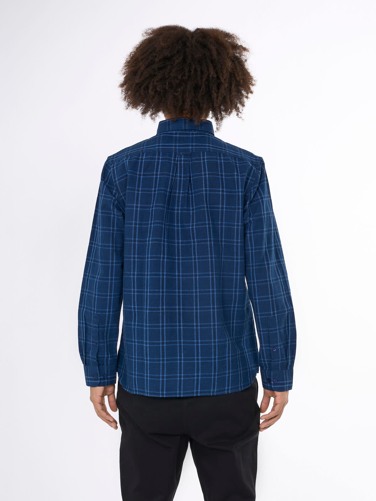 KnowledgeCotton Apparel KnowledgeCotton, Costum Checked Linen, navy check, S