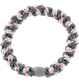 BonDep Bondep, Haargummi, grey blue-pink stripe