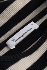 KnowledgeCotton Apparel KnowledgeCotton, Striped Rib Strap Dress, black/white, L