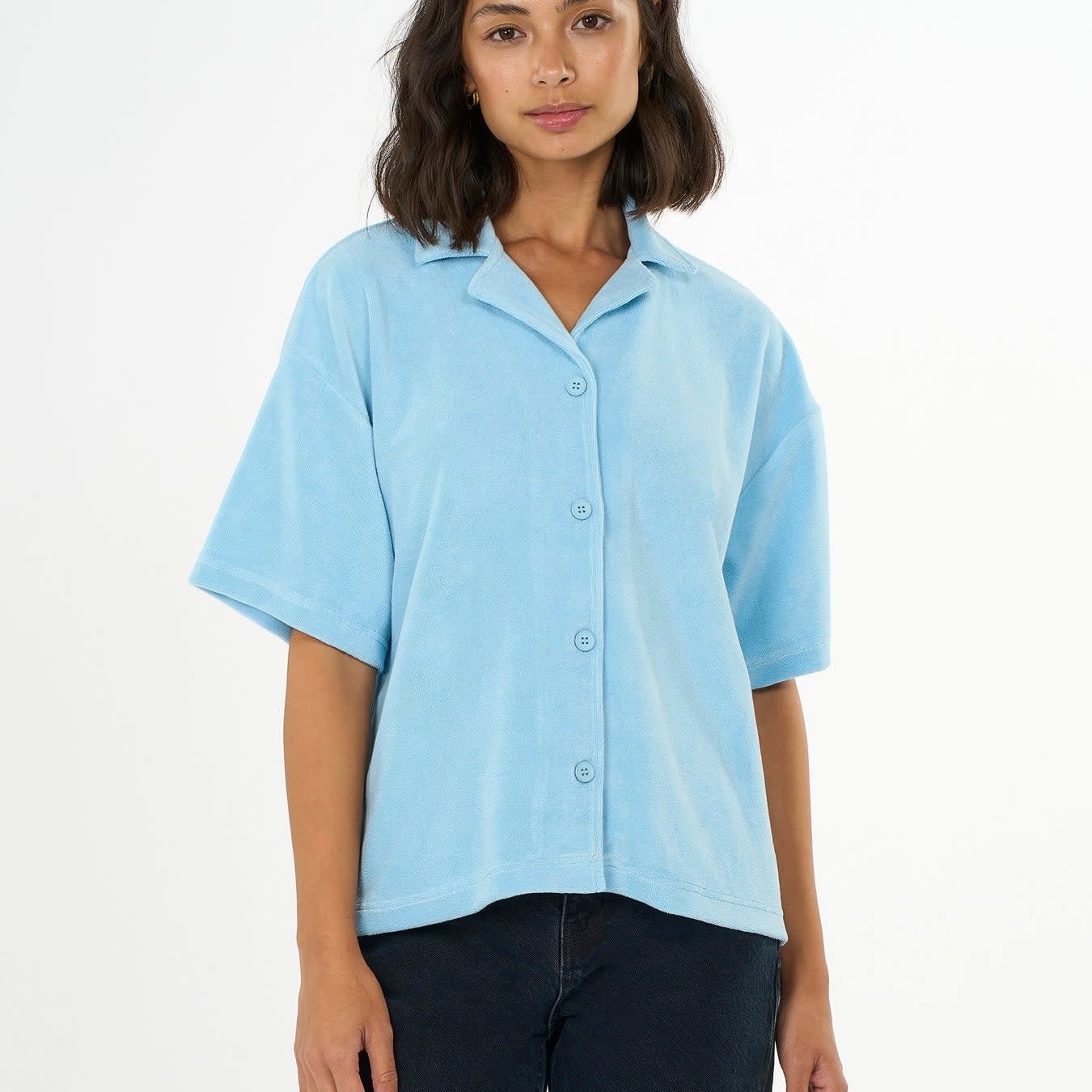 KnowledgeCotton Apparel KnowledgeCotton, Terry Shirt, airy blue, M