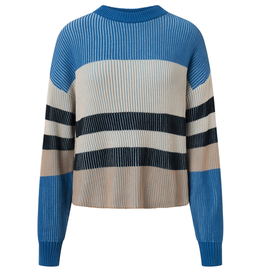 KnowledgeCotton Apparel KnowledgeCotton, Crew Neck Mix Knit, 8889 stripe, L