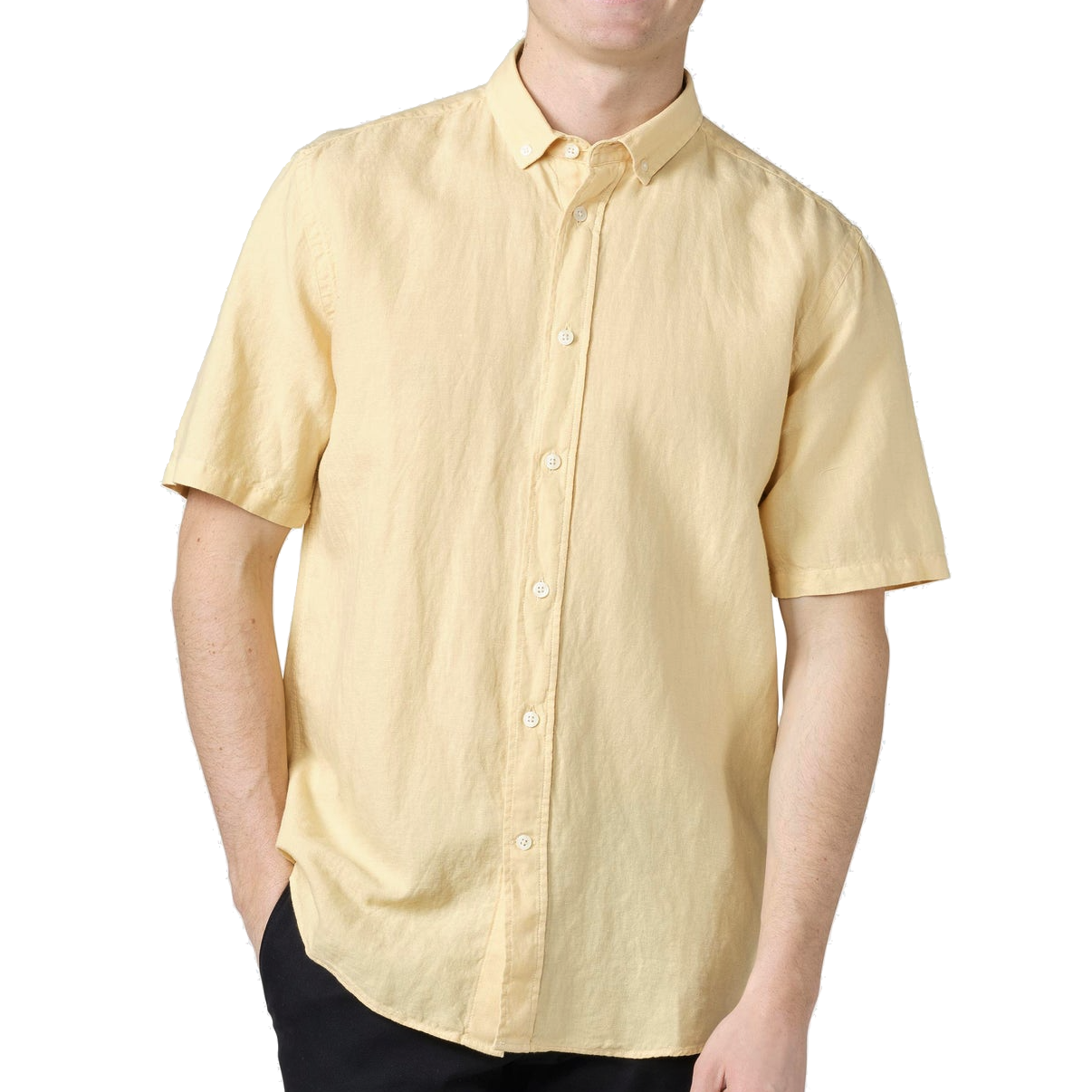 Klitmøller Klitmøller, Mikkel Linen Shirt, lemon sorbet, XL