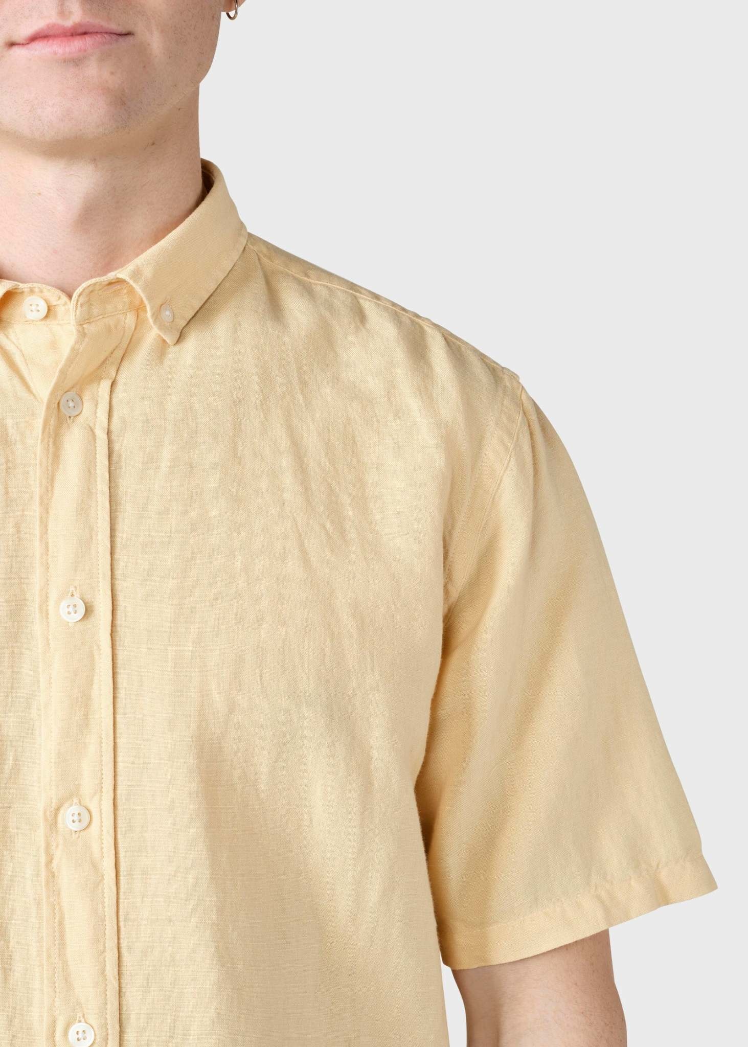 Klitmøller Klitmøller, Mikkel Linen Shirt, lemon sorbet, XL